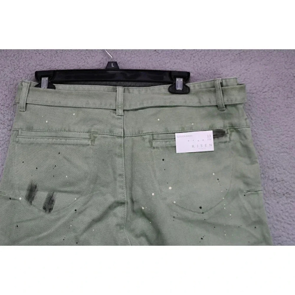 Risen Jeans Women's Size 13 or 31-Olive Slouch Pants-New w/Tags-Distressed - Picture 10 of 12